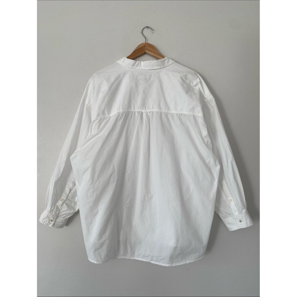 Pilcro Natural White Oversized Cotton Shirt Sz XL Closet Staple Minimalist Chic - Picture 4 of 14
